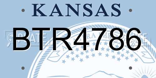 BTR4786 Kansas License Plate