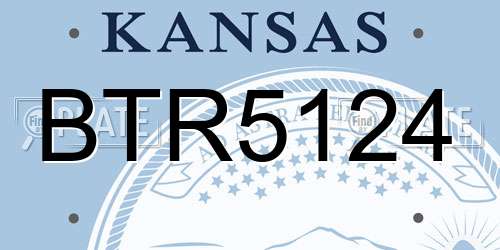BTR5124 Kansas License Plate