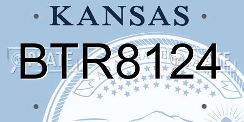 BTR8124 Kansas License Plate