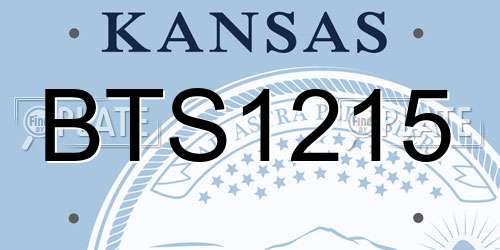 BTS1215 Kansas License Plate
