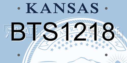 BTS1218 Kansas License Plate