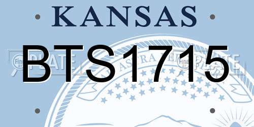 BTS1715 Kansas License Plate