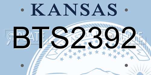 BTS2392 Kansas License Plate
