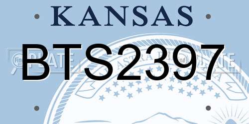 BTS2397 Kansas License Plate