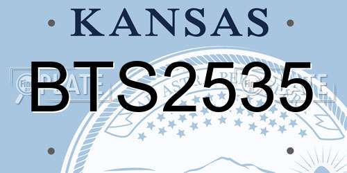BTS2535 Kansas License Plate
