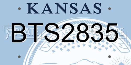 BTS2835 Kansas License Plate