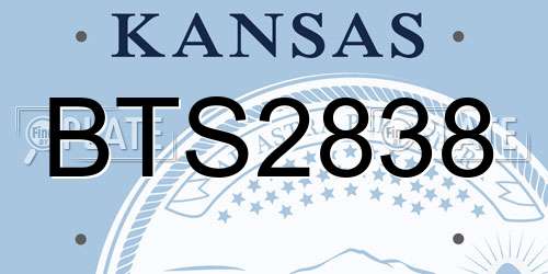 BTS2838 Kansas License Plate