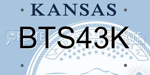 BTS43K Kansas License Plate