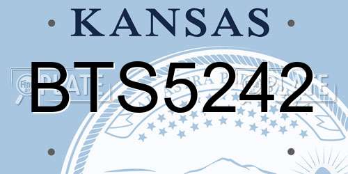 BTS5242 Kansas License Plate