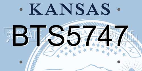 BTS5747 Kansas License Plate