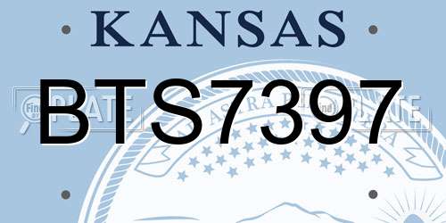 BTS7397 Kansas License Plate