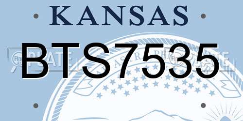 BTS7535 Kansas License Plate