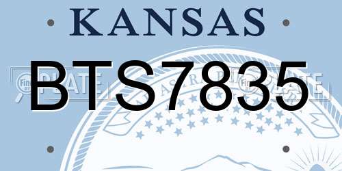 BTS7835 Kansas License Plate