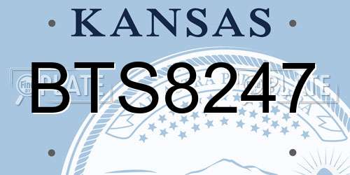 BTS8247 Kansas License Plate
