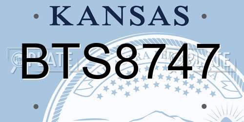 BTS8747 Kansas License Plate