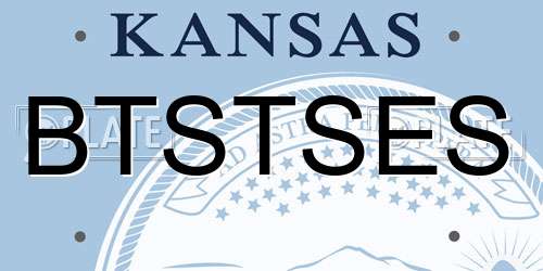 BTSTSES Kansas License Plate