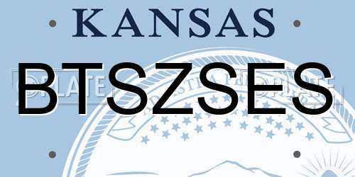 BTSZSES Kansas License Plate