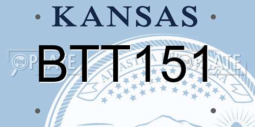 BTT151 Kansas License Plate