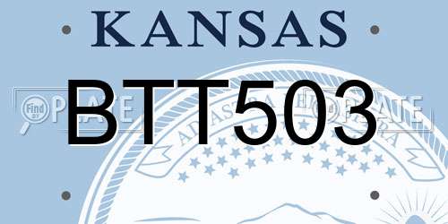 BTT503 Kansas License Plate