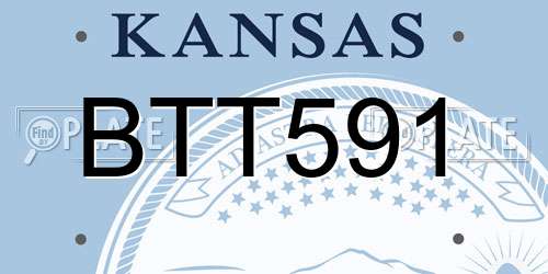 BTT591 Kansas License Plate