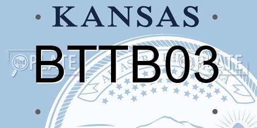 BTTB03 Kansas License Plate