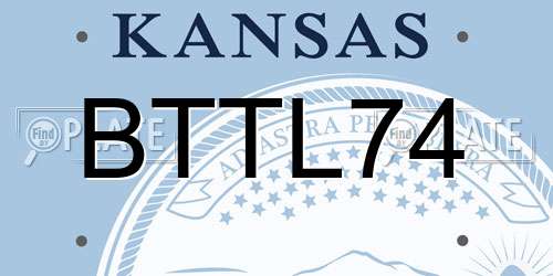 BTTL74 Kansas License Plate