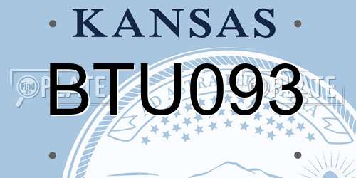 BTU093 Kansas License Plate