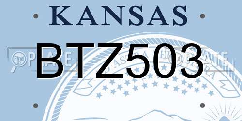 BTZ503 Kansas License Plate