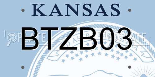BTZB03 Kansas License Plate