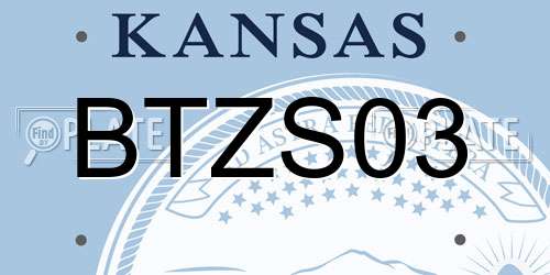 BTZS03 Kansas License Plate