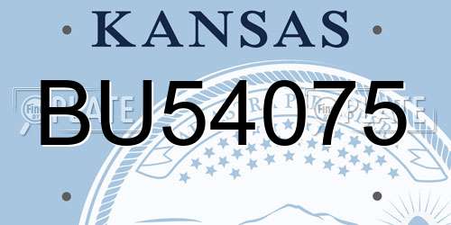 BU54075 Kansas License Plate