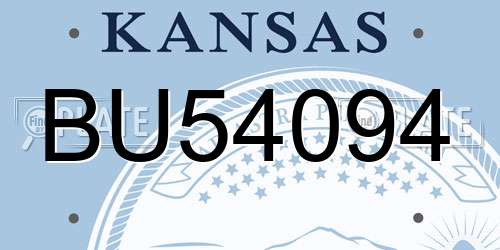 BU54094 Kansas License Plate