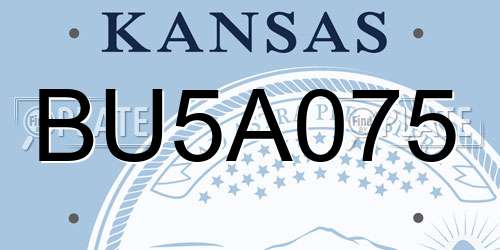 BU5A075 Kansas License Plate