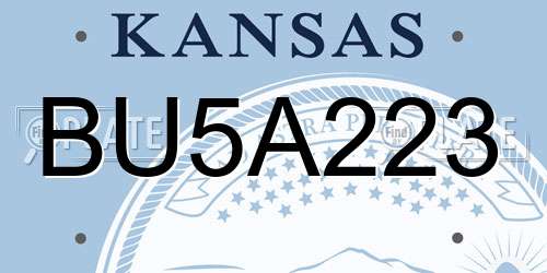 BU5A223 Kansas License Plate