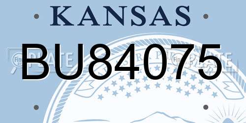 BU84075 Kansas License Plate
