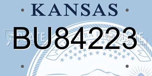 BU84223 Kansas License Plate