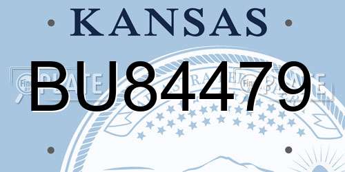 BU84479 Kansas License Plate