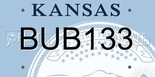 BUB133 Kansas License Plate