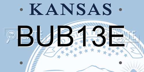 BUB13E Kansas License Plate