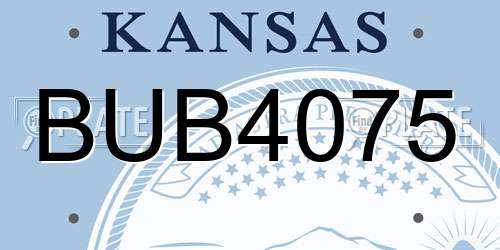 BUB4075 Kansas License Plate