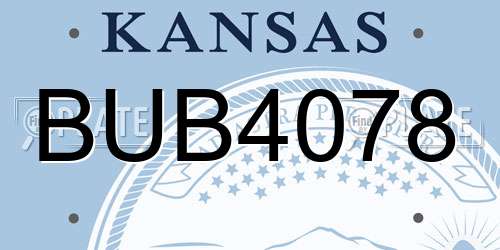 BUB4078 Kansas License Plate