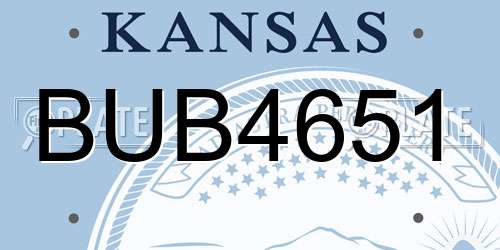 BUB4651 Kansas License Plate