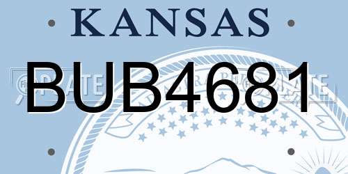 BUB4681 Kansas License Plate