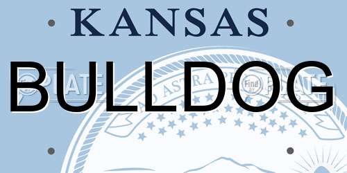 BULLDOG Kansas License Plate