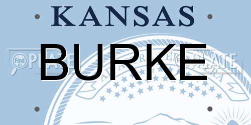 BURKE Kansas License Plate