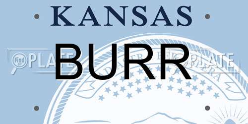 BURR Kansas License Plate