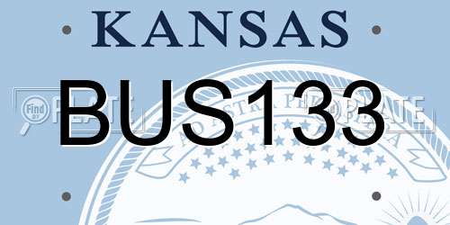 BUS133 Kansas License Plate