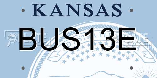 BUS13E Kansas License Plate