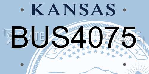 BUS4075 Kansas License Plate