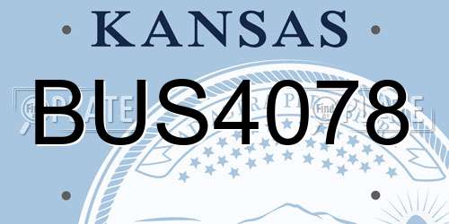 BUS4078 Kansas License Plate